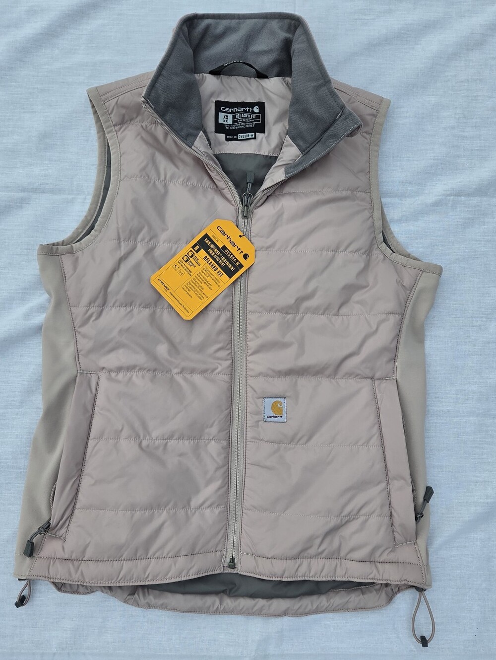 Carhartt Relaxed Fit Womens Quilted Vest Lightweight Pink Gray NEW Small
